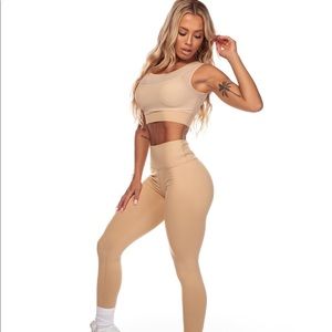 Saski beige high waisted leggings